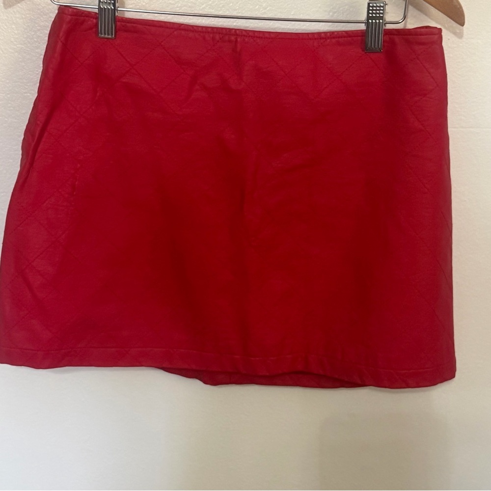 Forever 21 Red Quilted Mini Skirt